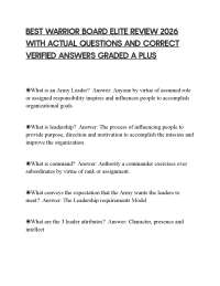 BEST WARRIOR BOARD ELITE REVIEW 2026 WITH ACTUAL QUESTIONS AND CORRECT VERIFIED ANSWERS GR