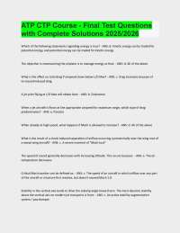 ATP CTP Course Final Test Questions and Complete Solutions