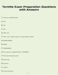 Termite Exam Preparation Questions with Answers