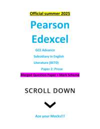 Official summer 2025 Pearson Edexcel GCE Advance Subsidiary In English Literature (8ET0)