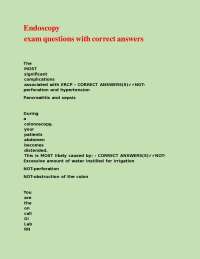 Endoscopy exam questions with correct answers