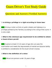 Guam Driver's Test Study Guide: Questions and Answers