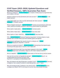 CCHT Exam Questions and Answers (2025-2026)