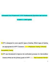Automated Test Framework (ATF) Fundamentals Questions and Answers Graded A+ 2025 update 1