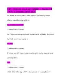 Securities Regulation Exam Questions and Answers