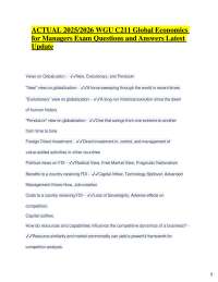 Global Economics Exam Q&A