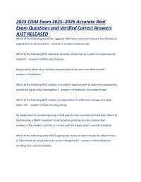 CISM Exam Questions and Answers 2025-2026