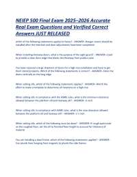 NEIEP 500 Final Exam Questions and Answers 2025-2026