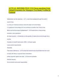 Global Economics for Managers: Exam Questions and Answers