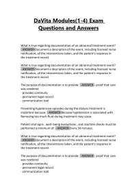 DaVita Modules Exam Q&A: Comprehensive Study Guide