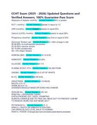CCHT Exam (2025-2026) Updated Questions and Verified Answers