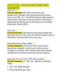 CDCR Sergeant Exam: Questions and Answers for CCD 117