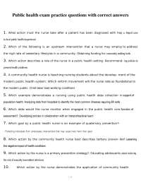 Public Health Exam Practice Questions and Answers