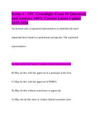 Series 6 STC Greenlight Exam Questions and Answers (2025-2026)