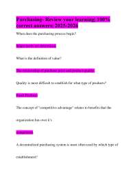 Purchasing Exam Review: Questions and Answers for 2025-2026