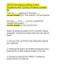 CDCR Corrections Officer Exam Questions with Answers