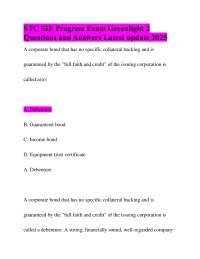 STC SIE Progress Exam Greenlight 2: Questions and Answers