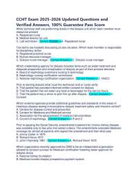 CCHT Exam 2025-2026: Updated Questions and Verified Answers