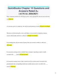 QuickBooks Chapter 10: Questions and Answers (2026/2027)
