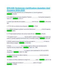 EPA 609 Technician Certification Question And Answers 2025-2026