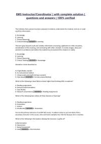 EMS Instructor Exam Questions and Answers