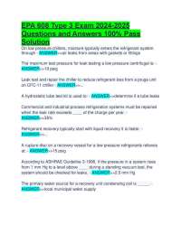 EPA 608 Type 3 Exam Questions and Answers 2024-2025