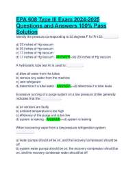 EPA 608 Type III Certification Exam: Questions and Answers