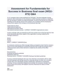 Fundamentals of Business Success: Exam Q&A