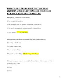 Hawaii Driver's Permit Test 2026/2027: Questions and Answers