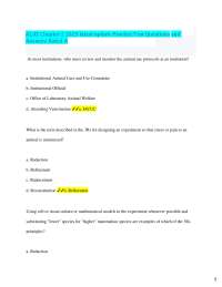 Animal Research Regulations and Ethics: Practice Test Questions