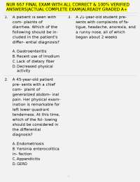NUR 667 Final Exam: Questions and Verified Answers