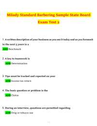 Milady Standard Barbering State Board Exam Test 2: Practice Questions