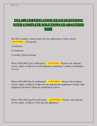 EPA 608 Certification Exam Questions and Answers