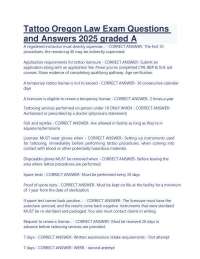 Tattoo Oregon Law Exam Questions and Answers 2025