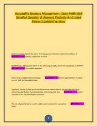 Hospitality Revenue Management Exam: Q&A for A+ Grade
