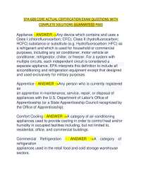 EPA 608 Certification Exam Questions and Answers