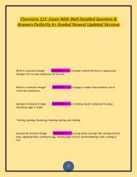 Chemistry Exam Questions and Answers: A+ Graded Review