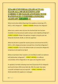 EPA 608 Universal Exam: 100 Questions and Answers with Rationales