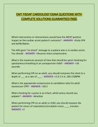 Cardiology Exam Questions and Answers for EMT FISDAP