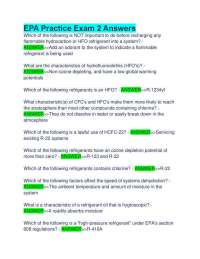 EPA Certification Exam Practice Questions and Answers