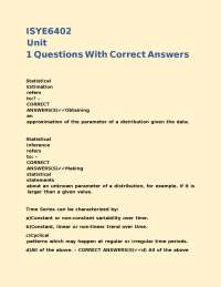 Statistical Estimation and Time Series Analysis Questions with Answers