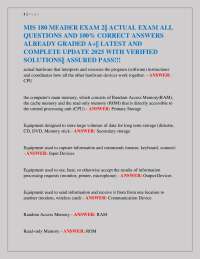 MIS 180 MEADER EXAM 2|| ACTUAL EXAM ALL QUESTIONS AND 100% CORRECT ANSWERS ALREADY GRADE