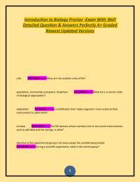 Biology Exam Questions and Answers: A+ Graded Study Guide