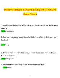 Milady Standard Barbering State Board Exam Practice Test
