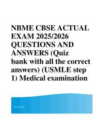 NBME CBSE Exam Questions and Answers 2025/2026: USMLE Step 1 Review