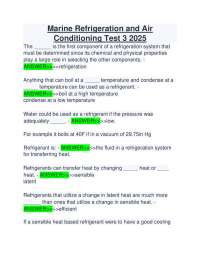 Marine Refrigeration and Air Conditioning Test Questions