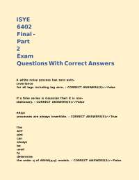 ISYE 6402 Final - Part 2 Exam Questions With Correct Answers