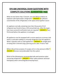 EPA 608 Universal Exam Questions and Answers