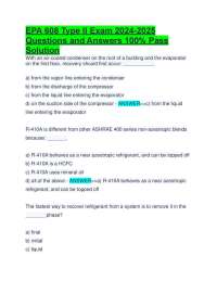 EPA 608 Type II Exam Questions and Answers 2024-2025