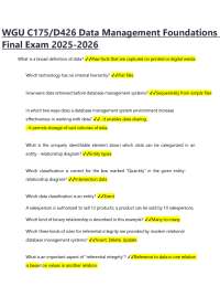 Data Management Foundations Final Exam Questions and Answers